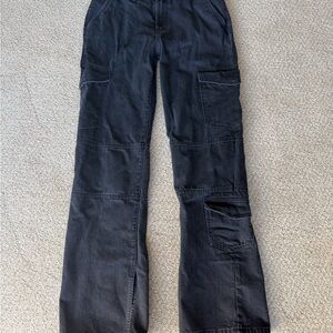 ZARA TRF CARGO Black Split Leg Jeans Women’s Size 6